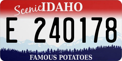 ID license plate E240178