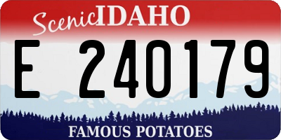 ID license plate E240179