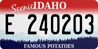 ID license plate E240203
