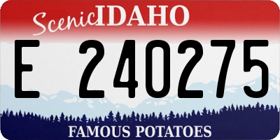 ID license plate E240275