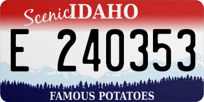ID license plate E240353