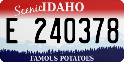 ID license plate E240378