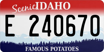 ID license plate E240670