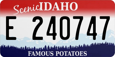 ID license plate E240747
