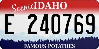 ID license plate E240769