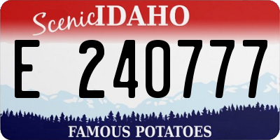ID license plate E240777