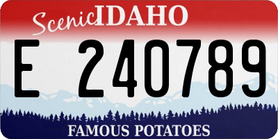 ID license plate E240789