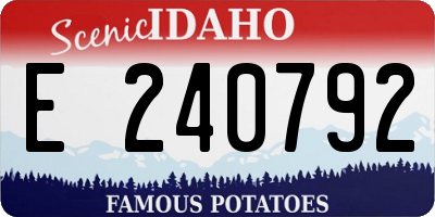 ID license plate E240792