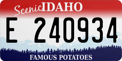 ID license plate E240934