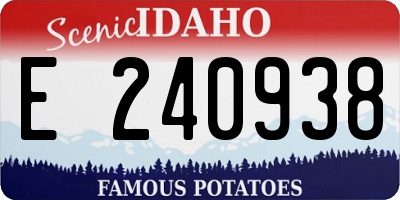 ID license plate E240938