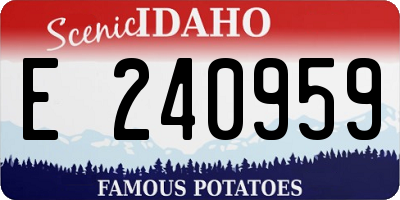 ID license plate E240959