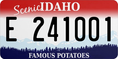 ID license plate E241001