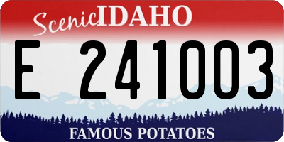 ID license plate E241003