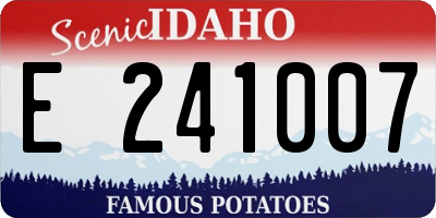 ID license plate E241007