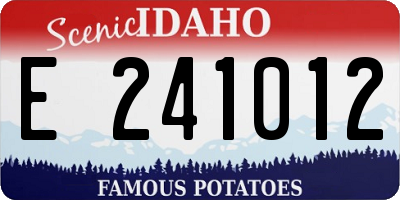 ID license plate E241012