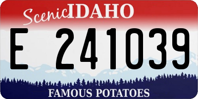 ID license plate E241039