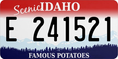 ID license plate E241521