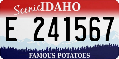 ID license plate E241567