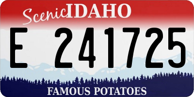 ID license plate E241725