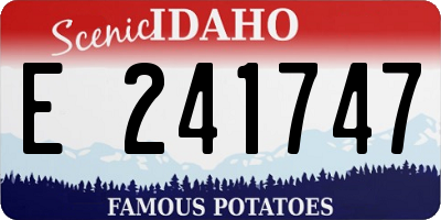 ID license plate E241747