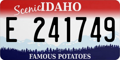 ID license plate E241749
