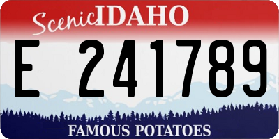 ID license plate E241789