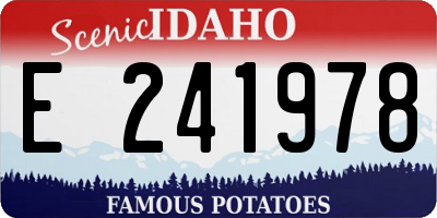 ID license plate E241978