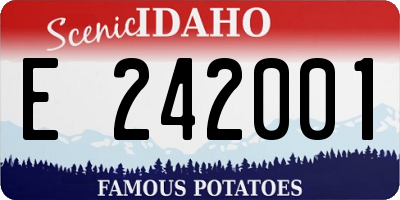 ID license plate E242001