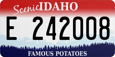 ID license plate E242008