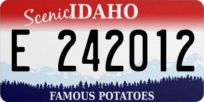 ID license plate E242012
