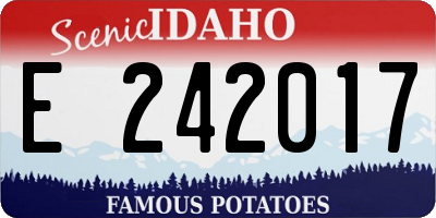 ID license plate E242017