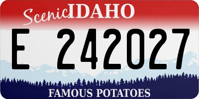 ID license plate E242027
