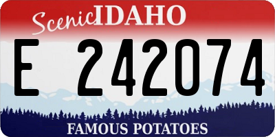 ID license plate E242074