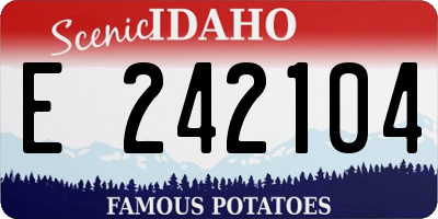ID license plate E242104