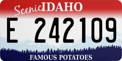 ID license plate E242109