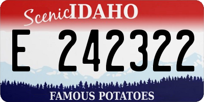 ID license plate E242322