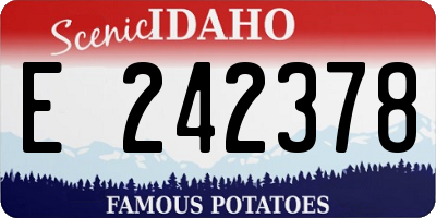 ID license plate E242378