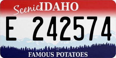ID license plate E242574