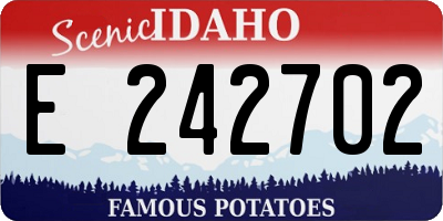ID license plate E242702
