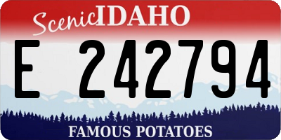 ID license plate E242794