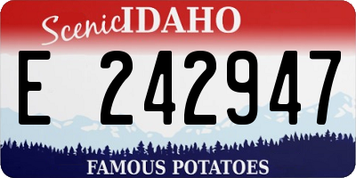 ID license plate E242947