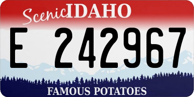 ID license plate E242967