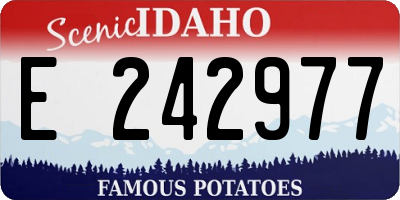 ID license plate E242977