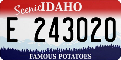 ID license plate E243020