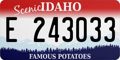ID license plate E243033