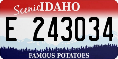 ID license plate E243034