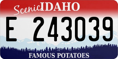 ID license plate E243039