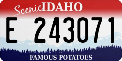 ID license plate E243071