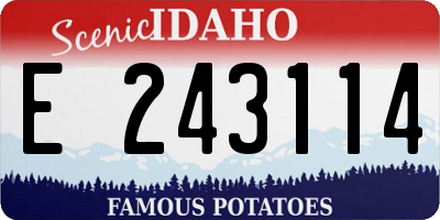 ID license plate E243114