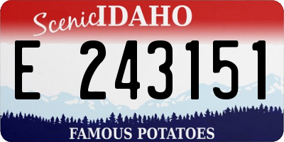 ID license plate E243151